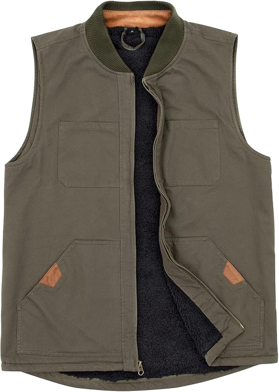 ThCreasa Men's Sherpa Lined Vest Zip Up Outdoor Jacket