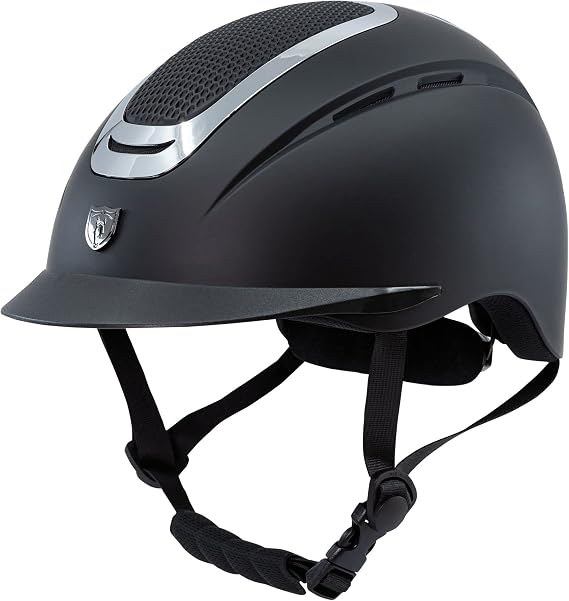 Tipperary Ultra Riding Helmet, Matte Black, Silver Trim, Large