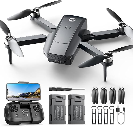 Holy Stone Drone with Camera, Under 100g, GPS-equipped, No Application Required, Outdoor, Compact Drone, 2K Camera, Foldable, Brushless Motor, 2 Batteries, 26 Minutes Flight Time, Optical Flow, Auto