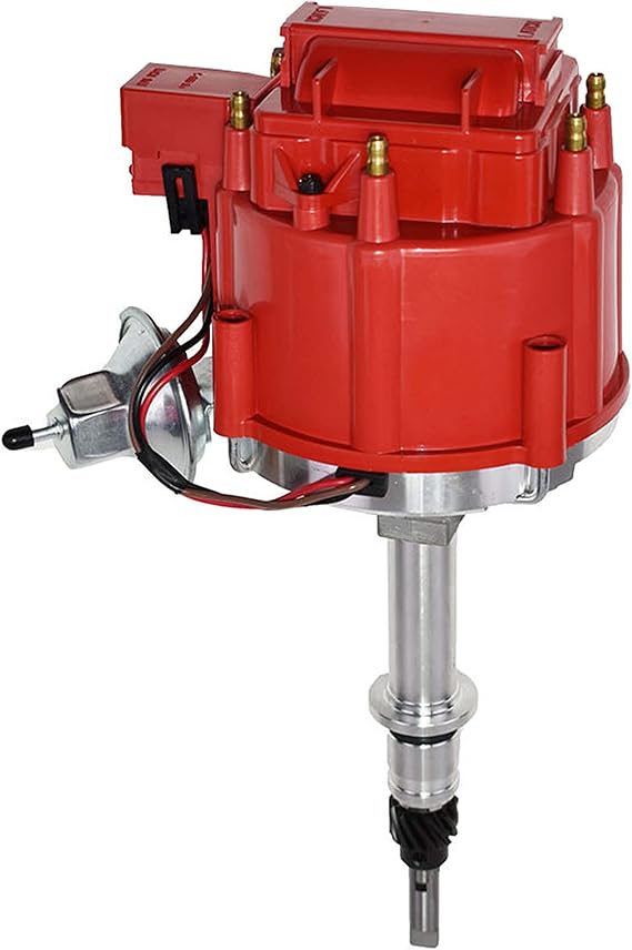 A-Team Performance Complete HEI Distributor 250 Six Cyl 65K Coil & 7,500 RPM - Compatible With Chevrolet & GM Trucks 6-Cylinder 230, 250 & 292 - Red Cap & One-Wire Install - Automotive Wire