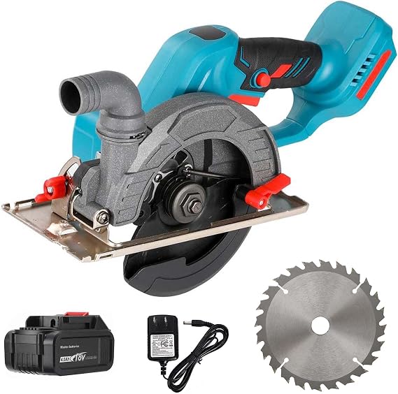Brushless Cordless Circular Saw with 4000mAh Battery- 6900 RPM, Compact & Lightweight- Small Circular Saw for Wood, Soft Metal, Plastic, Tile (Circular Saw with Battery)