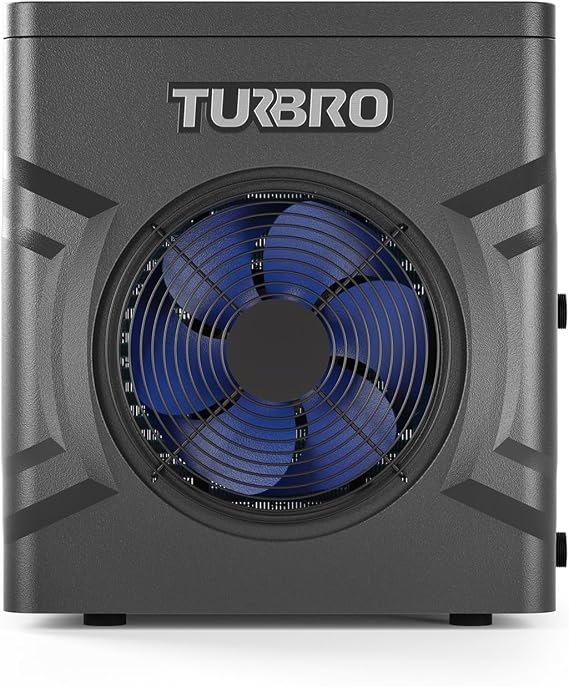TURBRO 20,000 BTU Swimming Pool Heat Pump, 5.86 kW Electric Pool Heater for Above and In Ground Pools and Spas up to 6,500 Gallons, 5.58 COP, IPX4-Waterproof, 110-120V, Manatee M20