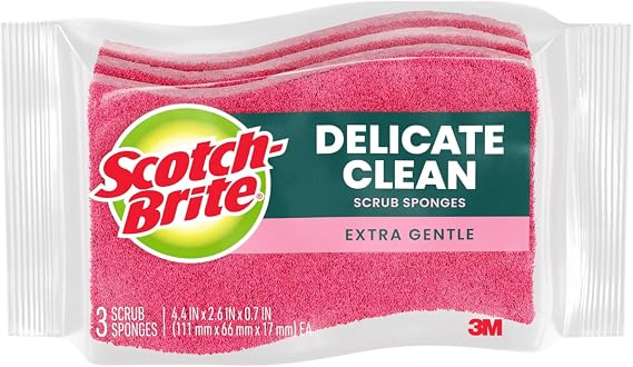 Scotch-Brite Delicate Clean Non-Scratch Scrub Sponge, 3 Pack