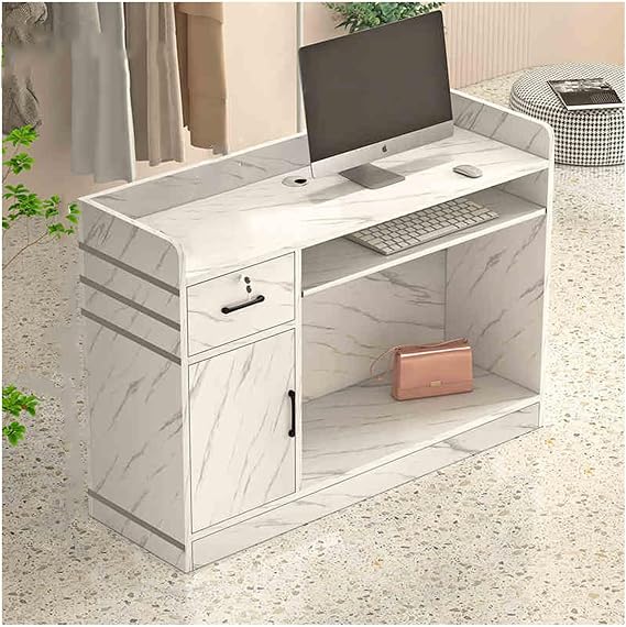 Modern Reception Desk - Stylish Checkout Counter for Salon & Office Front Desk Station (G 23.6x15.7x38.2in) - Perfect for Reception Areas Retail & Salon Use