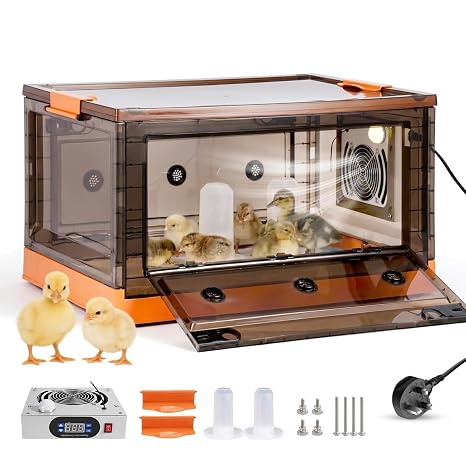 Chicken Brooder Box 83L Large Foldable Chick Brooder Hold up to 20 Chicks Poultry Breeding Box for Chicks Ducklings Quail Hamster Guinea Pig Kitten Puppies(Orange)