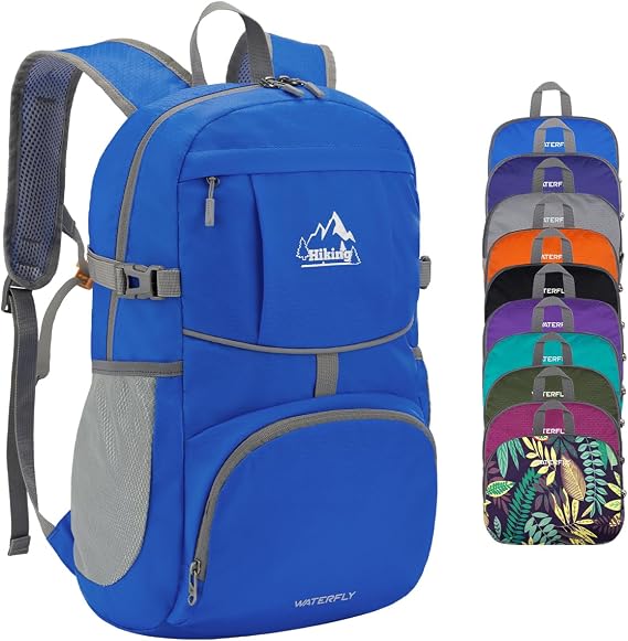 Waterfly Foldable Lightweight Hiking Backpack: 25L Packable Rucksack