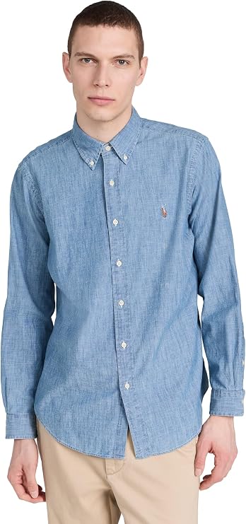 POLO RALPH LAUREN Mens Classic Fit Chambray Button Down Shirt