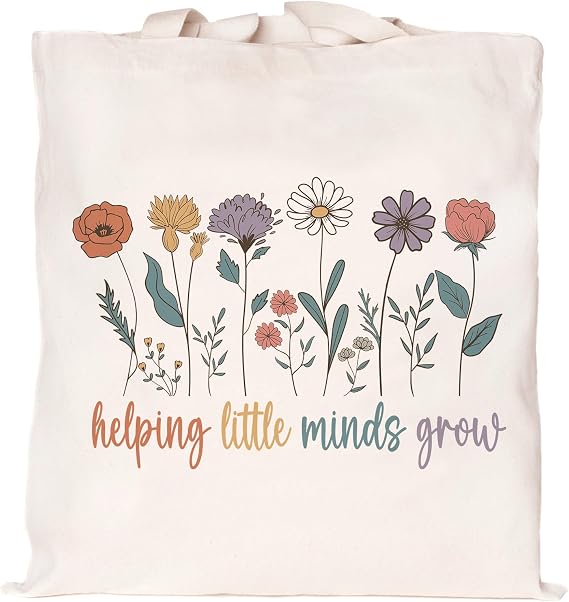 Kimoli Teacher Appreciation Gifts School Canvas Tote Bags Aesthetic Travel Beach Bag Summer Reusable Grocery Shopping Bag
