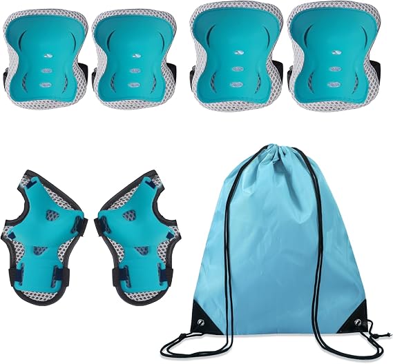 DKDDSSS 8 Pcs Knee Pads for Kids, Kids Knee Pads Elbow Pads Wrist Guards Set, Kids Protective Gear Set, for Girls Boys Roller Skates, Skateboard, Bike, Cycling Age 3-10 Years