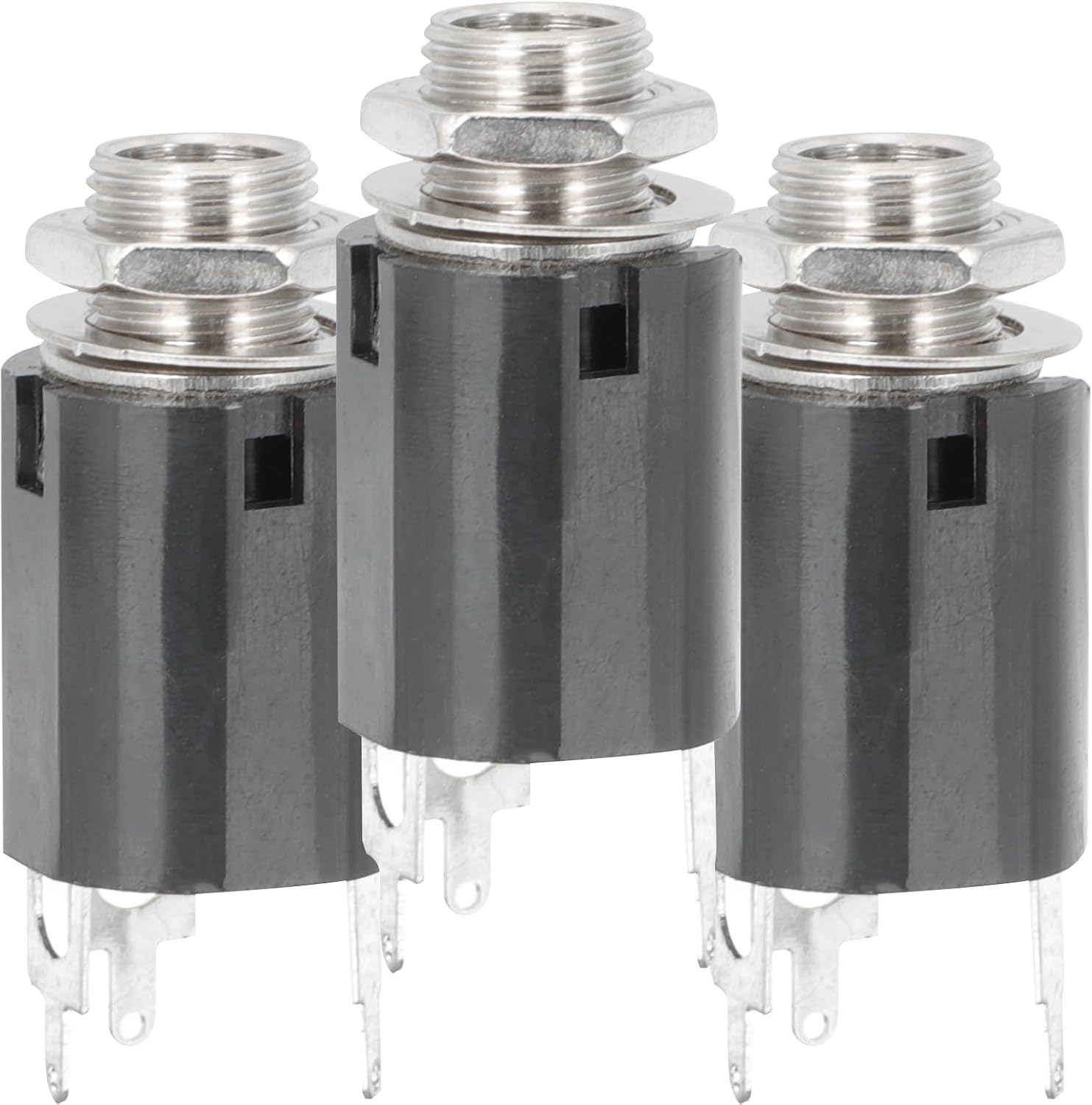 3pcs Trs Stereo Panel Mount Guitar Jack Socket for Guitar Pedal Composite Plastic with Simple Structure for Acoustic Classical DIY Projects