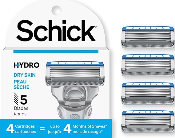Schick Hydro 5 Sense Hydrate Razor Refills for Men, 4 Count (Pack of 1)