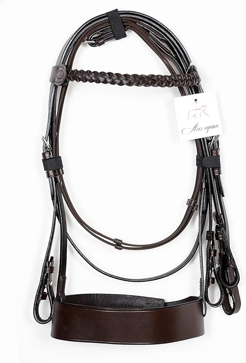 Hunter bridle With 2" Noseband and 1" Plated Browband Premium Quality Brown Colour (SHETLAND)