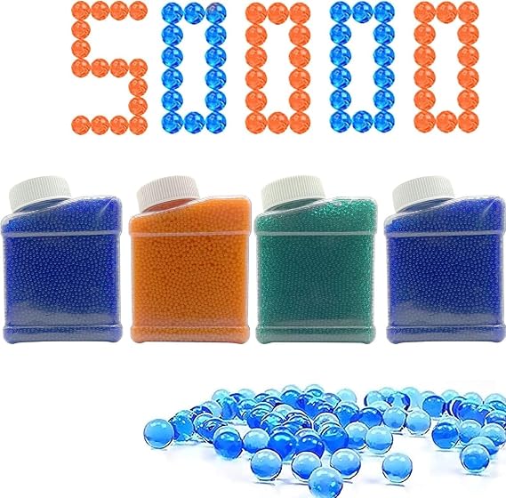 SDMAX, 7-8mm Gel Bullets For Gel Blaster G-U-N, Long-Lasting Performance, Indoor And Outdoor Play, Convenient To Store, Easy To Use, Random Colour, 50000 Pcs