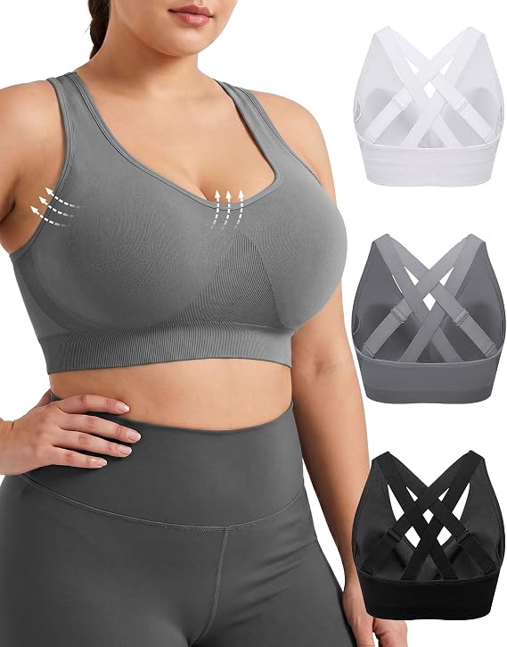 FITTIN Adjustable Sports Bra for Large-Bust: Adjust Support for Workout | No More Settling Dial in Your Perfect Fit Full Coverage No Spillage for Gym & Yoga - for CDDD Cup Plus Size Large Bust Women
