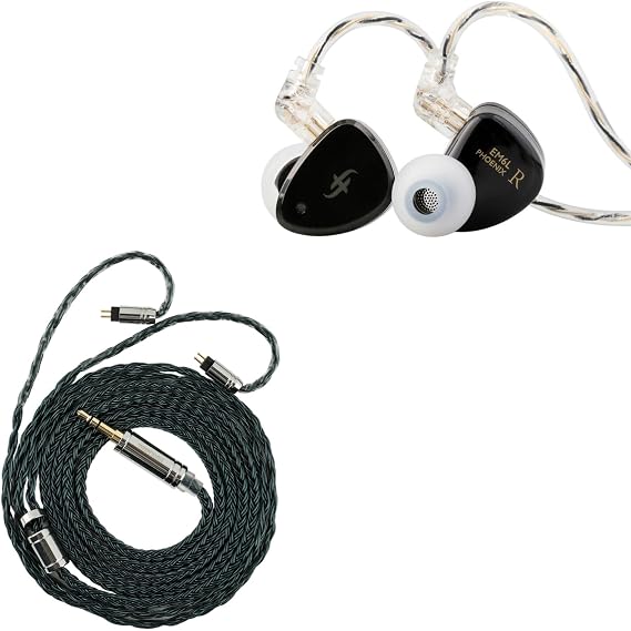 Linsoul SIMGOT EM6L 1DD + 4BA Hybrid Driver in-Ear Monitor + Tripowin Zonie IEM Cable(2pin-0.78mm, 3.5mm, Moss)
