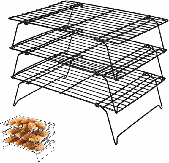 3 Tier Cooling Rack for Baking Stackable Stainless Steel Baking Wire Racks