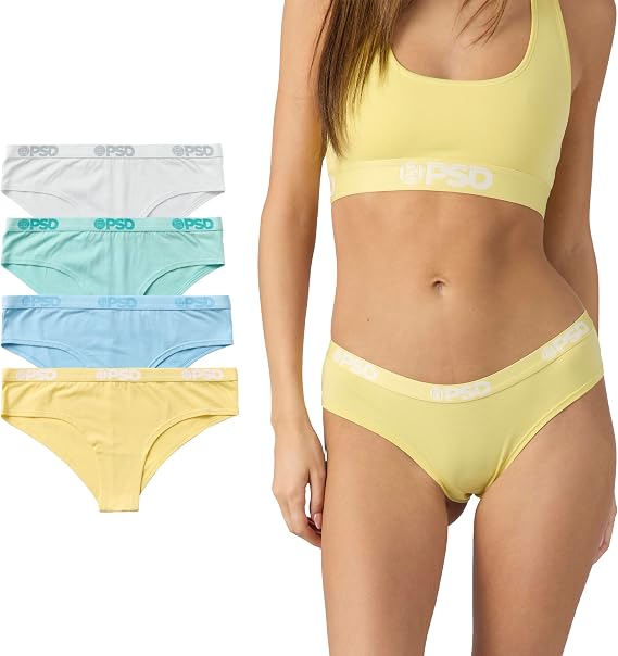 PSD Underwear Womens Cheeky - Soft Modal Cheeky Underwear for Women in Packs and Singles, Cheeky Coverage Underwear
