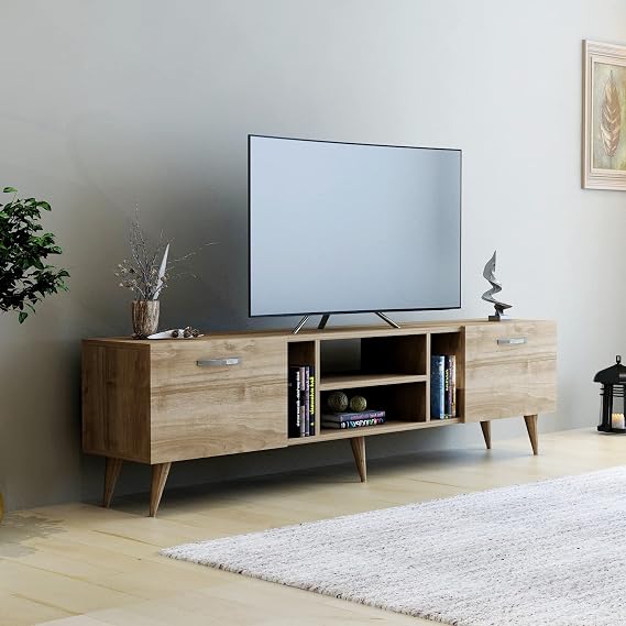 deryadekor RUDY TV STAND WALNUT