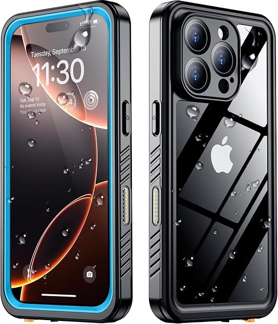 SPIDERCASE for iPhone 16 Pro Max Case Waterproof, [12FT Military Drop Proof] [IP68 Waterproof] [Full Body Protection] Heavy Duty Protective Cover for iPhone 16 Pro Max 6.9, Light Blue