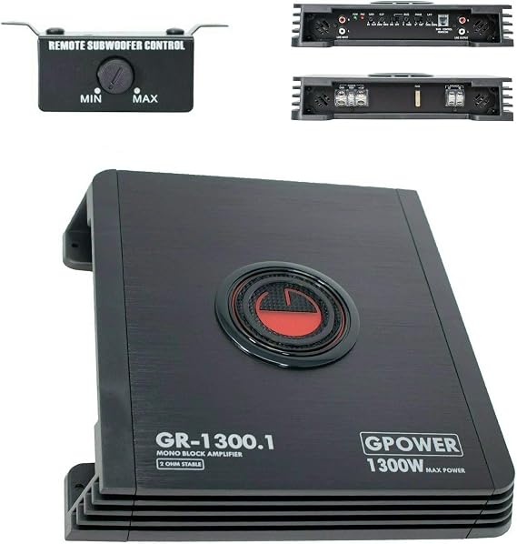 Gravity GR1300.1 Monoblock Amplifier 2 Ohm Stable 1300W Class AB Technology with LED Indicator | Overload, Thermal, Short Circuit Protection | Power & Protection Indicator