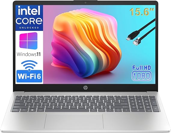 HP Essential 15.6 2026 Laptop for Students & Professionals, Intel 4-Core N100, 8GB RAM, 256GB SSD, FHD Display, All-Day Battery Life, Office 365, Portable Lightweight Design, Windows 11, Type-C RJ45