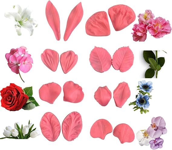 16 Pieces Orchid Petal Silicone Mold Peony Tulip Petals Mold