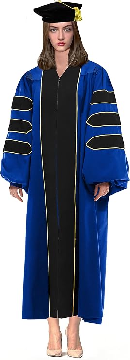MyGradDay Unisex Deluxe Doctoral Tam Gown for Faculty Professor Doctoral Graduates PhD Regalia