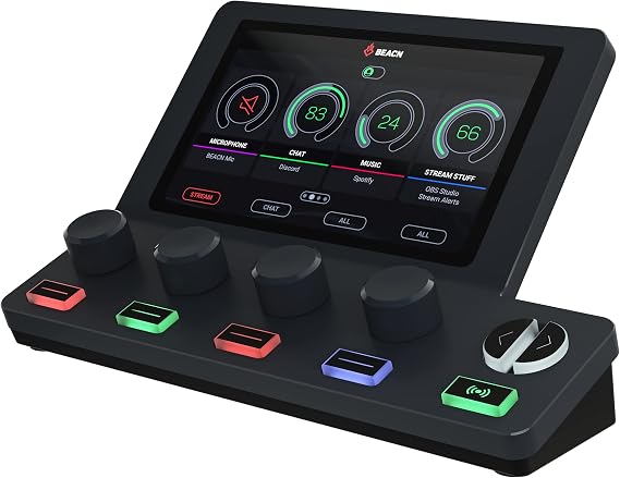 BEACN Mix Create (Dark) - USB-C Audio Mixer for PC & Mac, 5" Display
