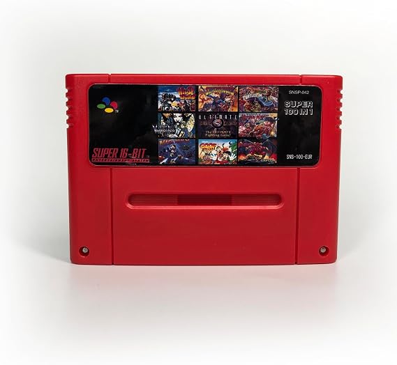 Gamevortex Super Cartridge 100 in 1 Multi Game Cartridge for SNES 16Bit Classic Game Consoles