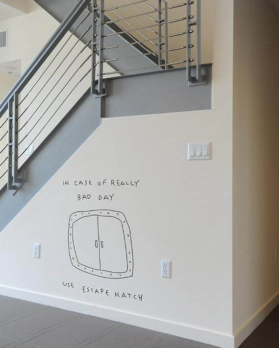 BLIK Escape Hatch Removable Wall Decal | Funny Wall Art | 22 x 29 Inches