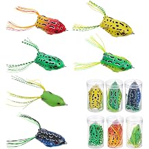 6 Pcs Topwater Frog Lures Sets Simulated Frog Lures for Bass Fishing Funny Artificial frog Soft Tube Bait for Snakehead Freshwater Fishing