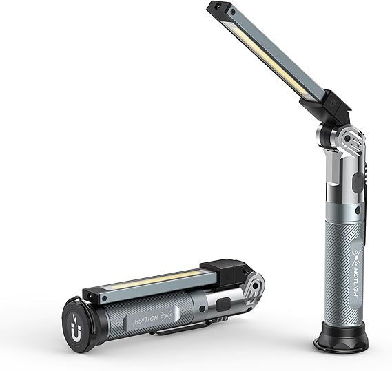 HOTLIGH Magnetic Work Light, 1200LM Rechargeable Work Light with Hook, 3 Mode & Hands-Free Mechanic Light, Magnetic Flashlight for Car Repairing/Emergency/Outdoor Work