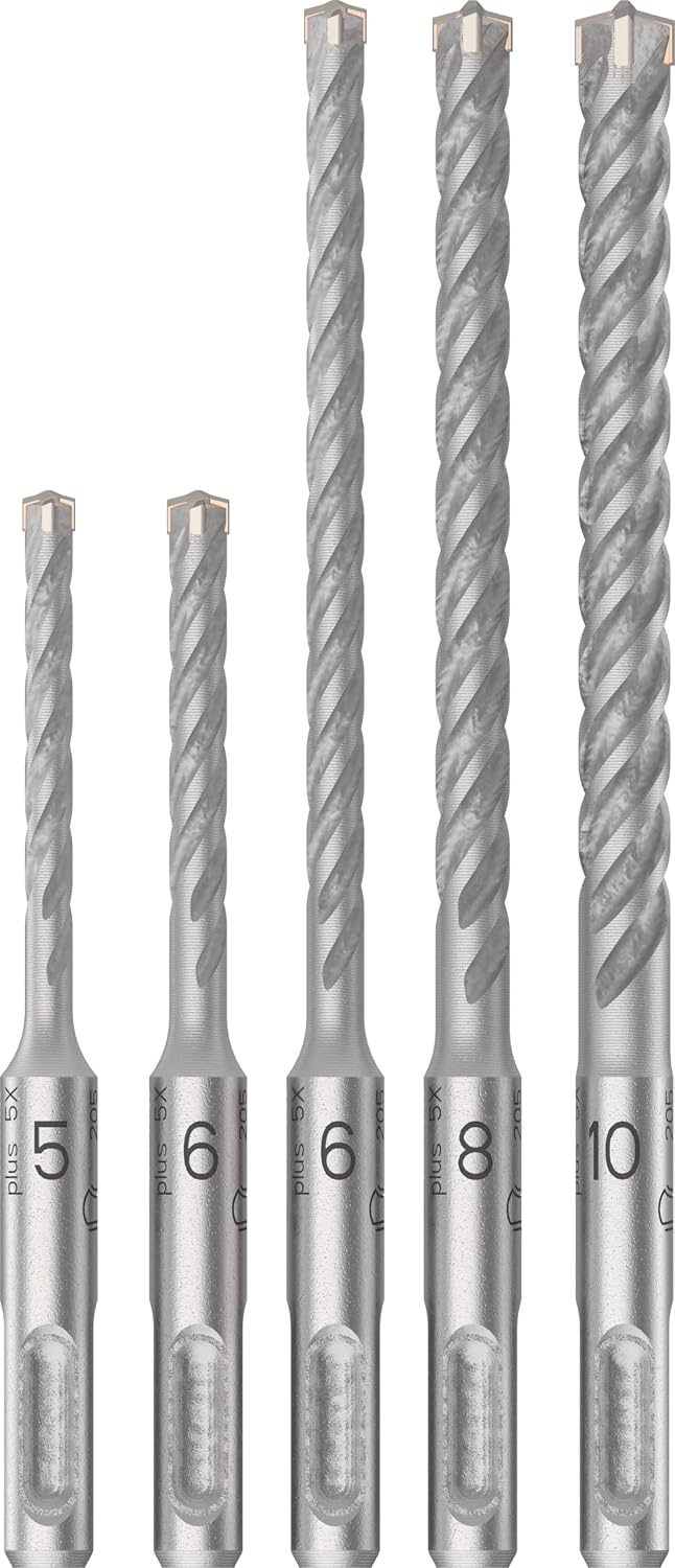 Bosch Professional Accessories Sds Plus-5 x: Set 5 Uds: 5, 6, 6, 8, 10 5