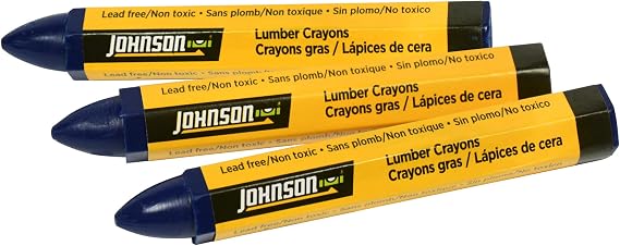 Johnson Level & Tool 40-0654 Blue Lumber Crayons - 3/Pack