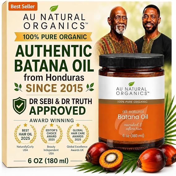 Au Natural Organics Batana Oil for Hair Growth, Since 2015, 6oz Big Jar, 100% Pure Cold Pressed Aceite De Batana, Organic Botana Oil Thickens Hair, Stops Breakage, Nourishes Scalp, Skin Moisturizer