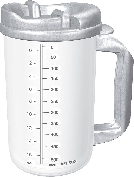 Drinking Mug, 20 oz. Clear Cup/Granite Lid Plastic Reusable, TM-20 - Sold by: Pack of One