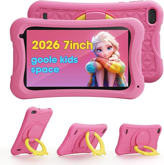 DigiLand Kids Tablet 7 inch Android 13.0 for Toddler,4GB RAM 32GB ROM,Bluetooth 5.0, IPS Screen Parental Control Dual Camera Shockproof Case for Educational Games