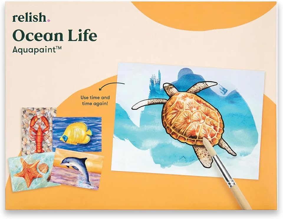 Relish Dementia Ocean Life Aquapaints Dementia Activity for Seniors | Reusable water painting activity designed for dementia care, supporting creativity, relaxation and gentle stimulation
