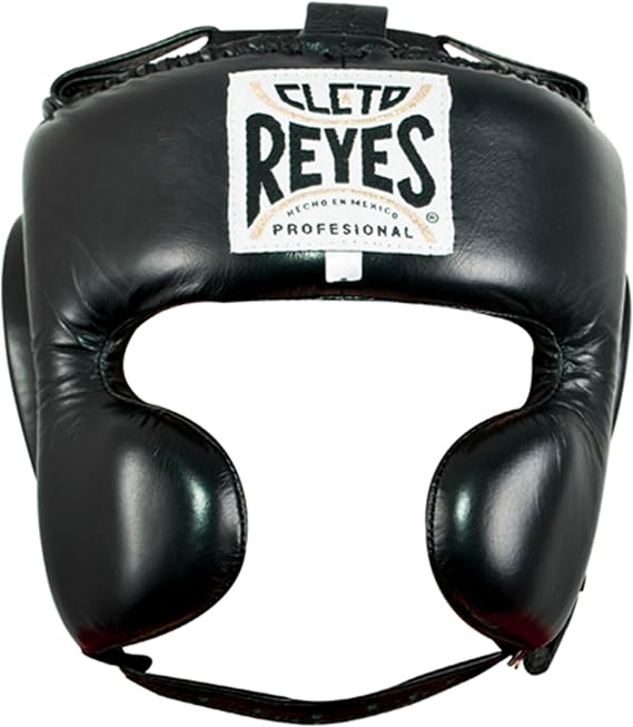 CLETO REYES Boxing Headgear with Cheek Protection, Small, Black | Protective Head Guard Face Saver, Sparring Fighting Sports, Kickboxing, MMA, Muay Thai, Men and Women