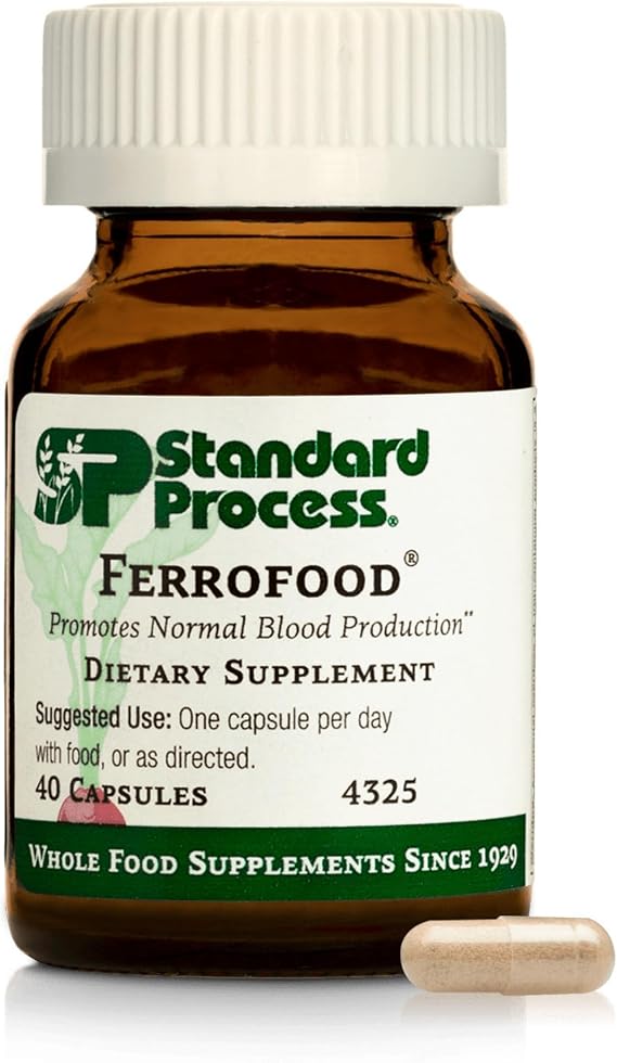 Standard Process Ferrofood, Blood Health & Iron Support, 40 Capsules