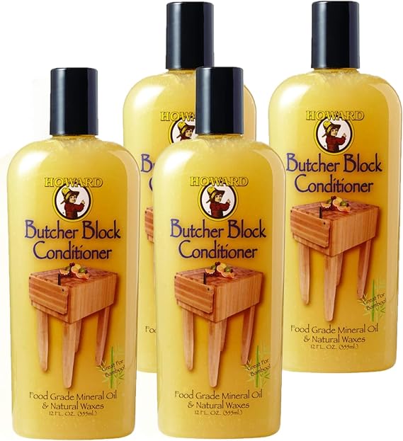 Howard BBC012 12 Oz Butcher Block Conditioner (4 Pack)