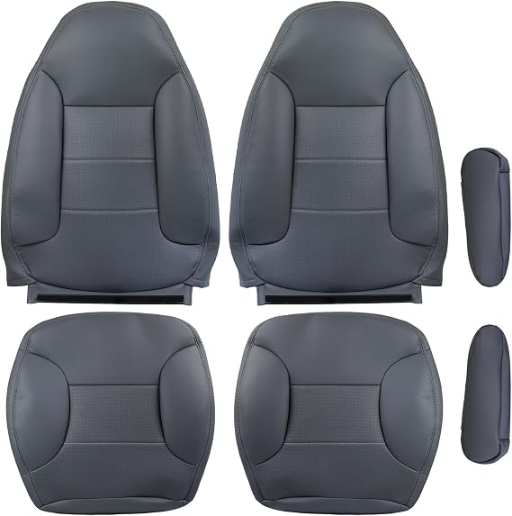Microfiber Leather Driver and Passenger Bottom and Top Lean Back Replacement Seat Cover Compatible for Ford Bronco 1992-1996