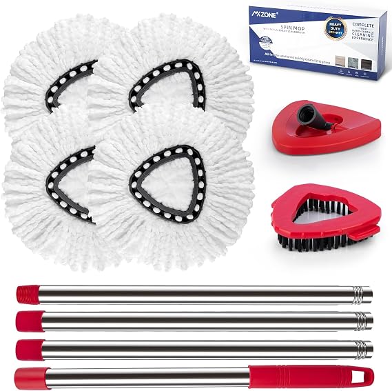 Spin Mop Head & Handle Replacement Set for O-Cedar EasyWring 1-Tank System
