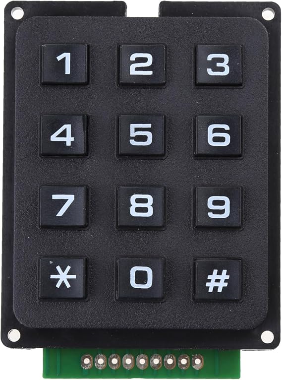 3x4 Grid 12 Button Keypad Module, Membrane Switch Array for Electronics Projects and Development Boards