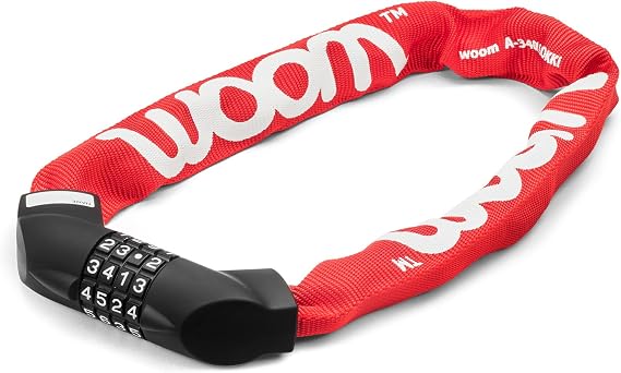 woom Lokki Bike Lock, Childrens Combination Bicycle Cable Lock, Hardened Steel Chain Safety Lock (24 Chain)