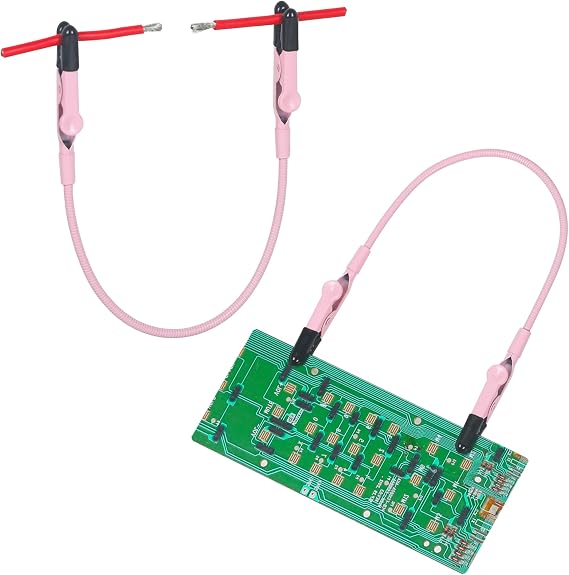 Toolour 2 Pack Soldering Helping Hands Clamps, Flexible Gooseneck Metal Arms with Dual Alligator Clips, Pink Wire Holder for PCB Welding Electronics Jewelry DIY Crafts Hobby