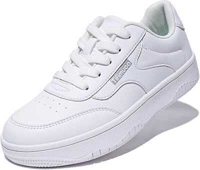 Womens Vegan Leather Low Top Lace Up Non Slip Walking Running Sneakers Skateboard Tennis Shoes Comfortable Casual Athletic Versatile Fashion Sneakers
