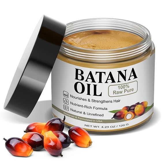 Dr. Sebi 100% RAW Batana Oil for Hair Growth Unrefined & Natural Hair Growth Oil, Boosts Thickness & Shine, Repairs Damage, Reduces Hair Loss, Fights Frizz & Split Ends For Men & Women (4.23 Fl Oz)