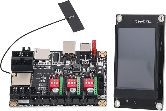 3D Printer Control Board, 12-24VDC MKS DLC32 V2.1 32 Bit Engraving Machine Motherboard with WIFI 2.4 Inch TS24 R V2.1, Circboard Prototyping Boards
