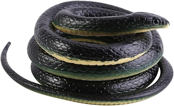 Realistic Mamba Snake Toy, Rubber Fake Snake Great for Decoration or Scaring, 52 Inch Long